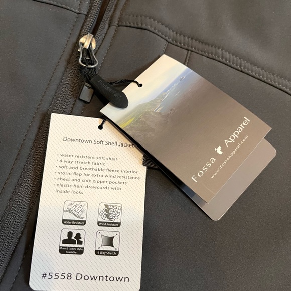 Fossa jacket mens 2XL gray full zip soft breathable stretch NWT performance Logo - Picture 4 of 13